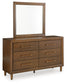 Lyncott King Upholstered Bed with Mirrored Dresser