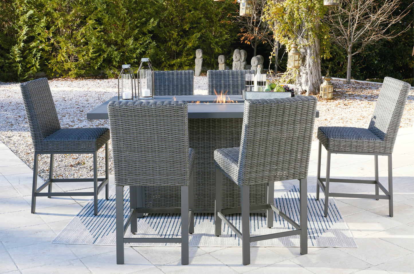 Palazzo Outdoor Bar Table and 6 Barstools