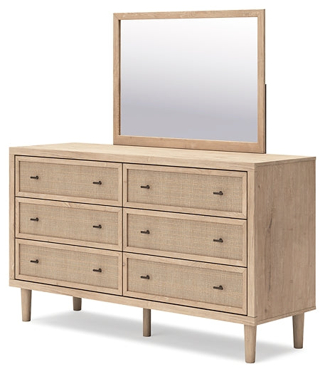 Cielden King Panel Headboard with Mirrored Dresser and 2 Nightstands