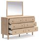 Cielden Full Panel Bed with Mirrored Dresser, Chest and 2 Nightstands