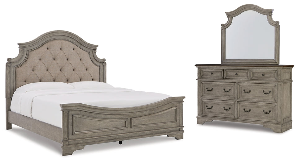 Lodenbay California King Panel Bed with Mirrored Dresser