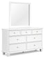 Fortman Queen Panel Bed with Mirrored Dresser