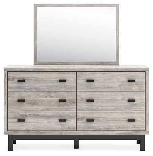 Vessalli Queen Panel Bed with Mirrored Dresser, Chest and Nightstand