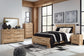 Hyanna King Panel Bed with Mirrored Dresser