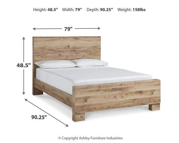 Hyanna King Panel Bed with Mirrored Dresser