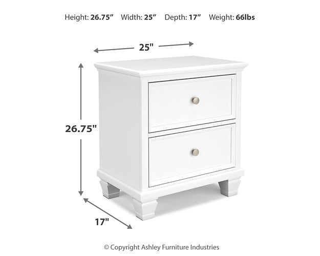 Fortman Full Panel Bed with Mirrored Dresser, Chest and Nightstand