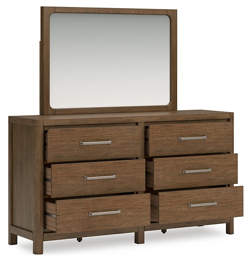 Cabalynn California King Upholstered Bed with Mirrored Dresser, Chest and 2 Nightstands