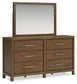 Cabalynn King Upholstered Bed with Mirrored Dresser, Chest and 2 Nightstands