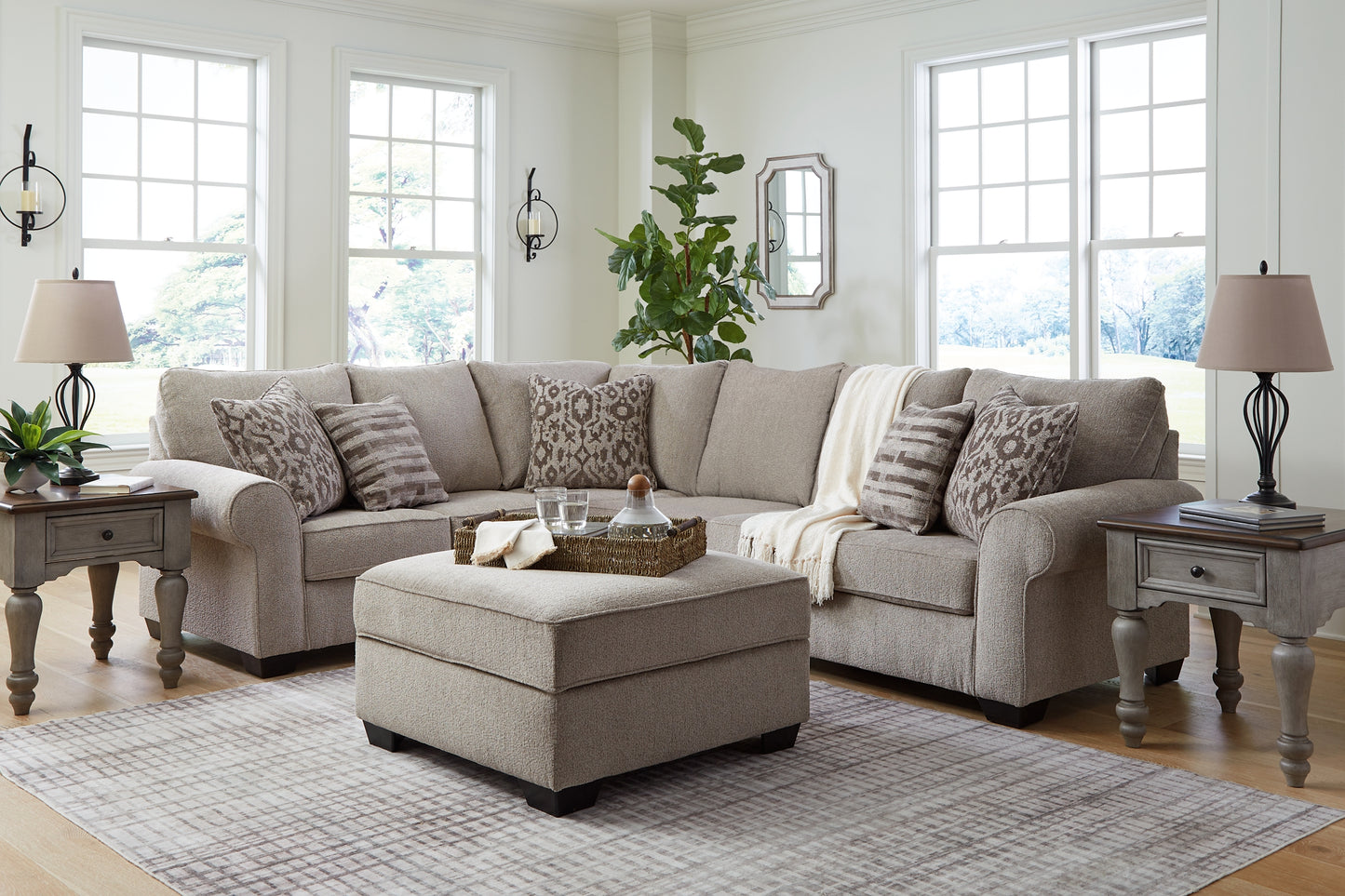 Claireah 3-Piece Sectional with Ottoman