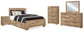 Hyanna Queen Panel Bed with Storage with Mirrored Dresser, Chest and 2 Nightstands